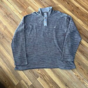 Southern Marsh Sweater Men XL 1/4 Snap Button Knit Purple Blue